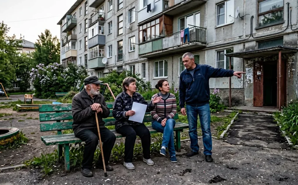 Соседи обсуждают список улучшений для двора