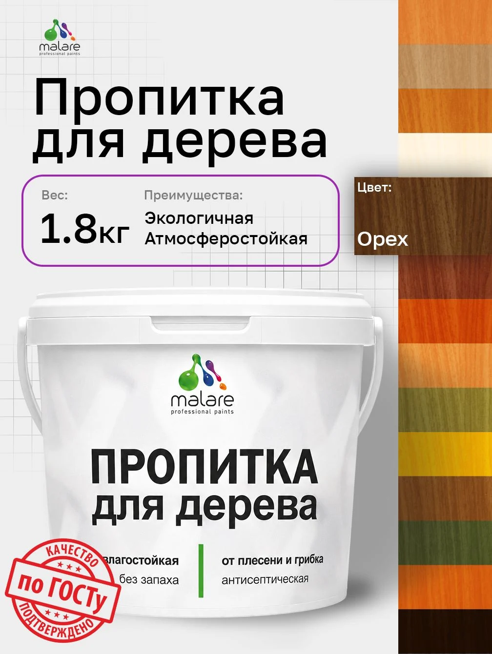 Пропитка Malare антимикробная защита