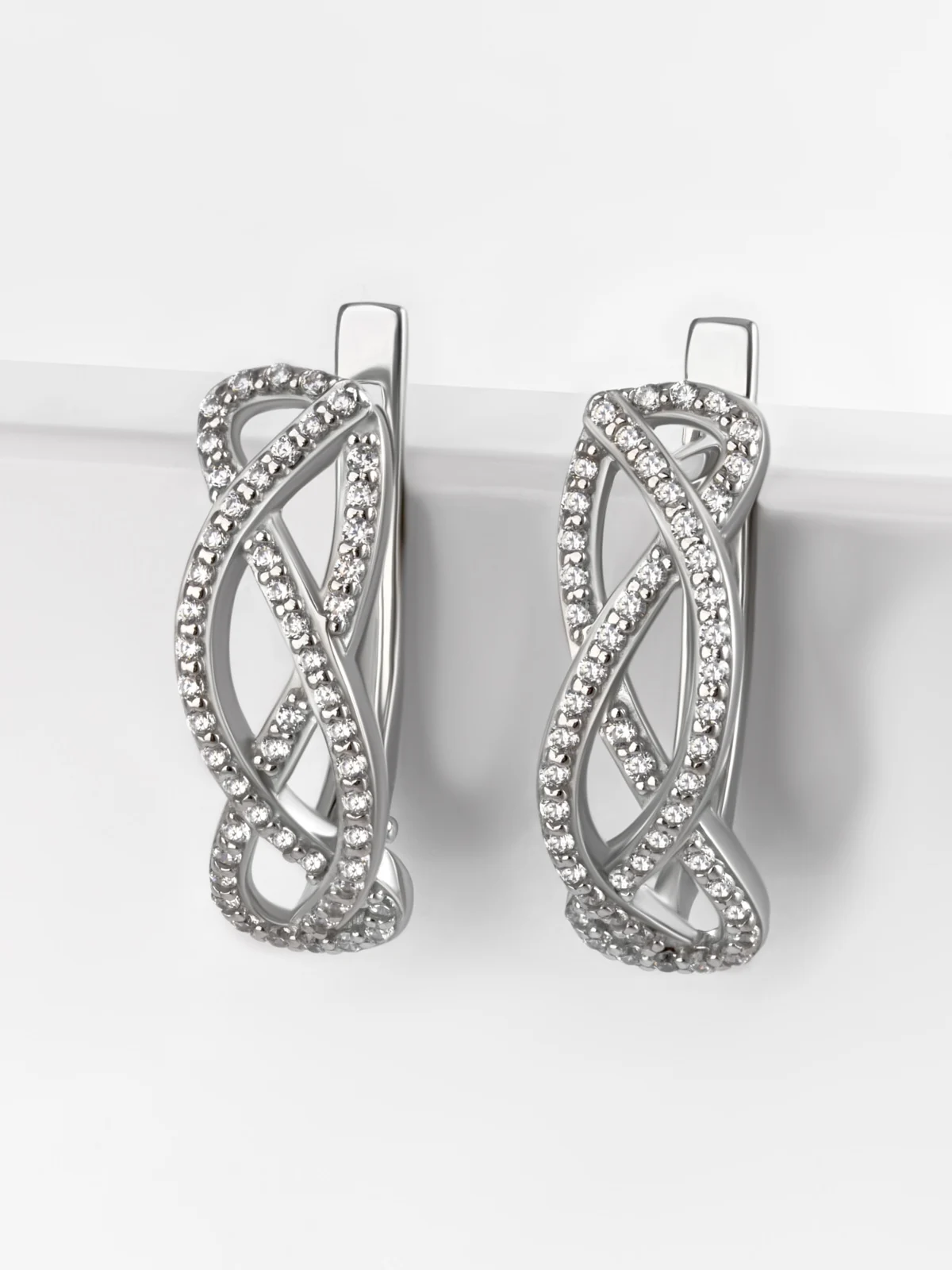 Серёжки серебряные 925 пробы с фианитами